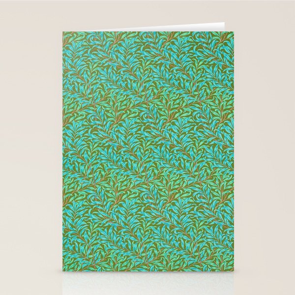 William Morris Vintage Willow Bough Turquoise Olive Stationery Card Gallery Image 2
