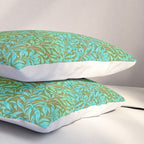 William Morris Vintage Willow Bough Turquoise Olive Pillow Sham Gallery Image 3