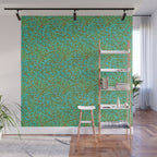William Morris Vintage Willow Bough Turquoise Olive Wall Mural Gallery Image 1