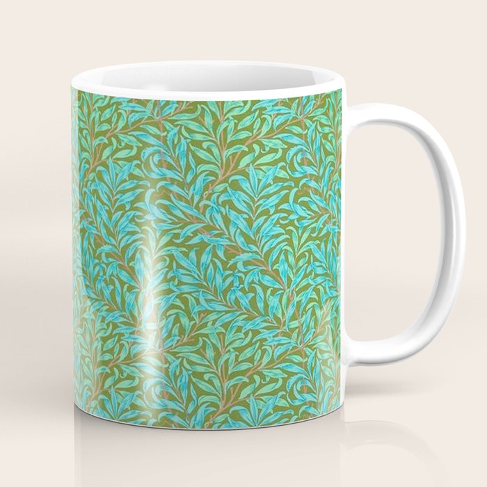 William Morris Vintage Willow Bough Turquoise Olive Coffee Mug Gallery Image 1