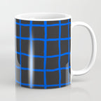 Cobalt Blue Grid over Charcoal Black Coffee Mug Gallery Image 1