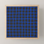Cobalt Blue Grid over Charcoal Black Mini Art Print Gallery Image 1