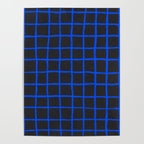 Cobalt Blue Grid over Charcoal Black Poster Gallery Image 4