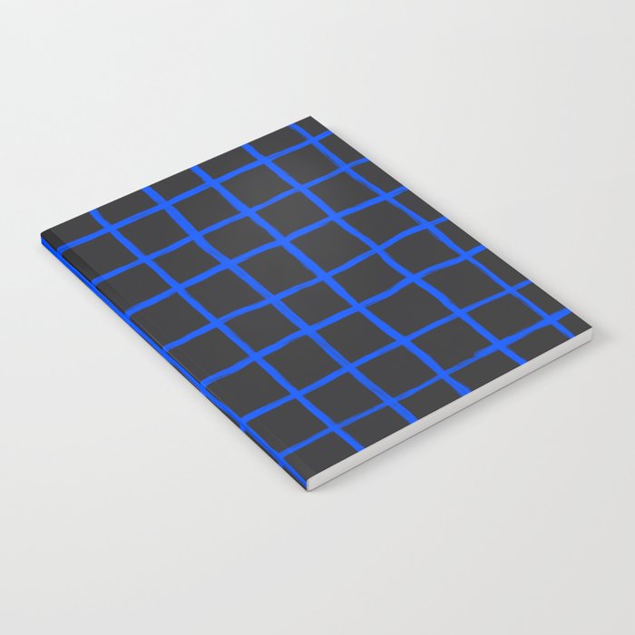 Cobalt Blue Grid over Charcoal Black Notebook Gallery Image 1