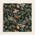 Bohemian leafy forest at night Wood Wall Art Gallery Image 1