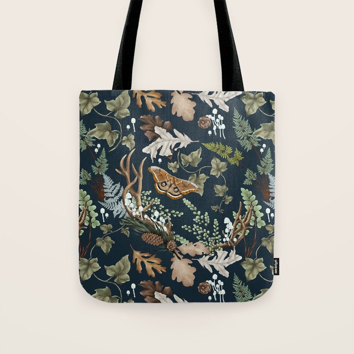 Bohemian leafy forest at night Tote Bag Gallery Image 1