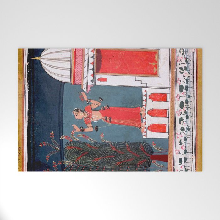 Gauri Ragini Mughal Indian Painting Illustration Welcome Mat Gallery Image 1