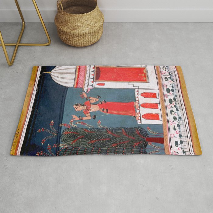 Gauri Ragini Mughal Indian Painting Illustration Rug Gallery Image 1