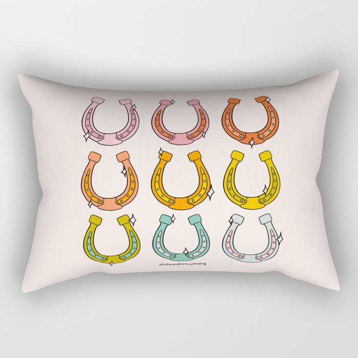 Rainbow Horseshoe Rectangular Pillow Gallery Image 1