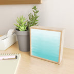 Modern teal watercolor gradient ombre brushstrokes pattern Mini Art Print Gallery Image 2