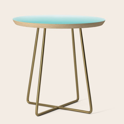 Modern Teal Watercolor Gradient Ombre Brushstrokes Pattern Side Table Gallery Image 1