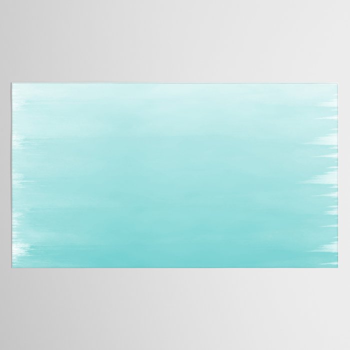 Modern teal watercolor gradient ombre brushstrokes pattern Tablecloth Gallery Image 2
