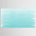 Modern teal watercolor gradient ombre brushstrokes pattern Tablecloth Gallery Image 2
