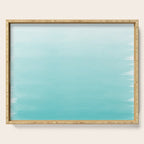 Modern teal watercolor gradient ombre brushstrokes pattern Serving Tray Gallery Image 1