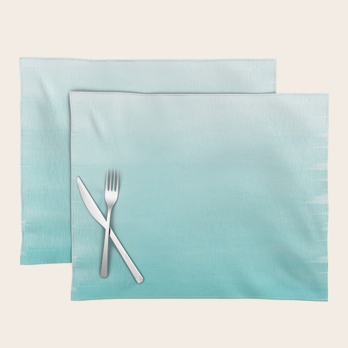 Modern teal watercolor gradient ombre brushstrokes pattern Placemat Gallery Image 1