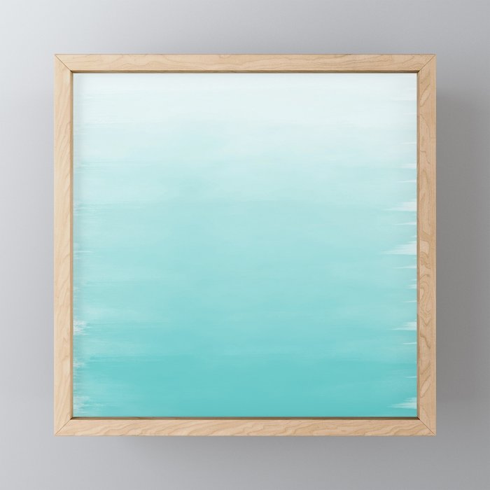 Modern teal watercolor gradient ombre brushstrokes pattern Mini Art Print Gallery Image 1