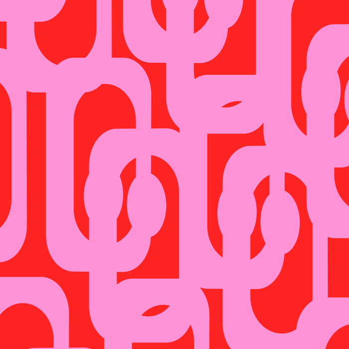 Preppy Pink and Red Mid Century Modern Loop Pattern Coffee Mug Gallery Image 2
