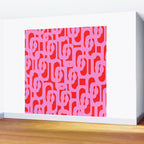 Preppy Pink and Red Mid Century Modern Loop Pattern Wall Mural Gallery Image 2