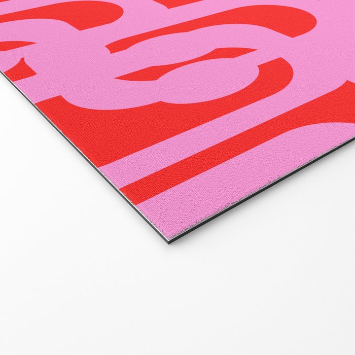 Preppy Pink and Red Mid Century Modern Loop Pattern Welcome Mat Gallery Image 2