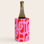 Preppy Pink and Red Mid Century Modern Loop Pattern Wine Chiller Gallery Image 3
