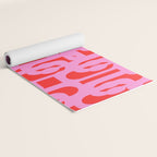 Preppy Pink and Red Mid Century Modern Loop Pattern Yoga Mat Gallery Image 2