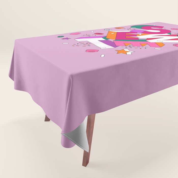 SWEET - colorful typography on pink Tablecloth Gallery Image 1