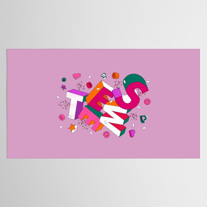 SWEET - colorful typography on pink Tablecloth Gallery Image 2