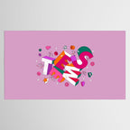 SWEET - colorful typography on pink Tablecloth Gallery Image 2