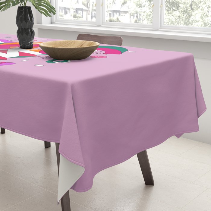 SWEET - colorful typography on pink Tablecloth Gallery Image 3