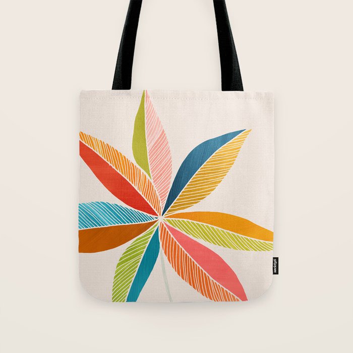 Multicolorful Leaf Design Tote Bag Gallery Image 1
