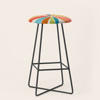 Multicolorful Leaf Design Stool Gallery Image 1