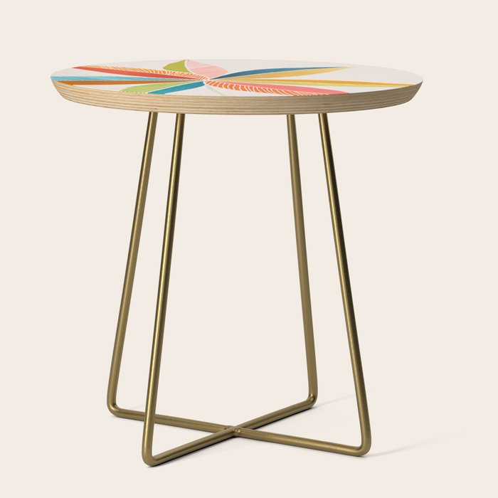 Multicolorful Leaf Design Side Table Gallery Image 1