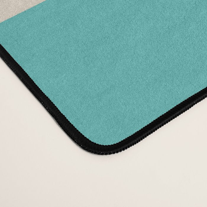 Fine Loops Mid-Century Modern Minimalist Turquoise Teal, Orange, Mustard, and Cream  Desk Mat Gallery Image 4