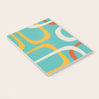 Fine Loops Mid-Century Modern Minimalist Turquoise Teal, Orange, Mustard, and Cream  Notebook Gallery Image 3