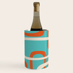 Fine Loops Mid-Century Modern Minimalist Turquoise Teal, Orange, Mustard, and Cream  Wine Chiller Gallery Image 3