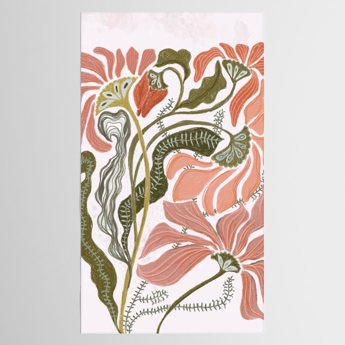 Modern Chalk still life with flowers and fern Tablecloth Gallery Image 2