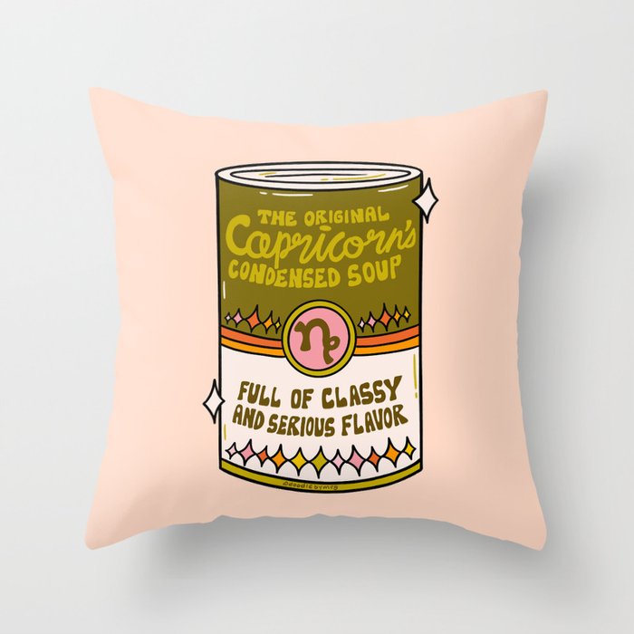 Capricorn Soup Can Throw Pillow Gallery Image 6