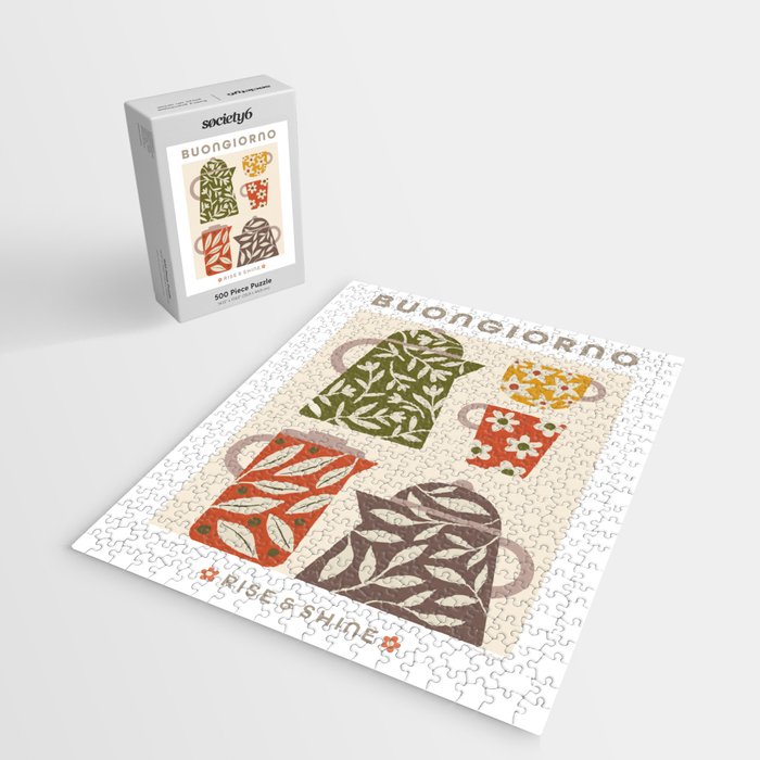 Buongiorno Retro Floral Coffee Jigsaw Puzzle Gallery Image 2