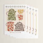 Buongiorno Retro Floral Coffee Wrapping Paper Gallery Image 3