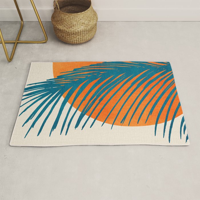 Palms and Sun - Retro Tropical Sunset Rug Gallery Image 1