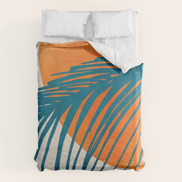 Palms and Sun - Retro Tropical Sunset Duvet Cover Gallery Image 1