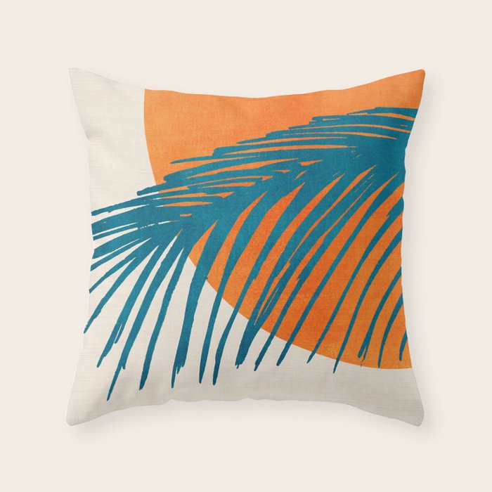 Palms and Sun - Retro Tropical Sunset Throw Pillow Gallery Image 6