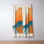 Palms and Sun - Retro Tropical Sunset Window Curtain Gallery Image 3