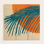 Palms and Sun - Retro Tropical Sunset Wood Wall Art Gallery Image 1