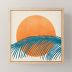 Palms and Sun - Retro Tropical Sunset Mini Art Print Gallery Image 1