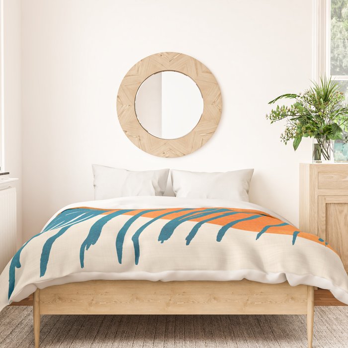 Palms and Sun - Retro Tropical Sunset Duvet Cover Gallery Image 3