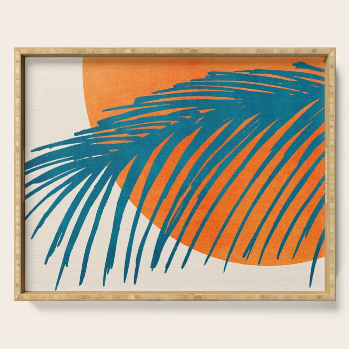 Palms and Sun - Retro Tropical Sunset Serving Tray Gallery Image 1