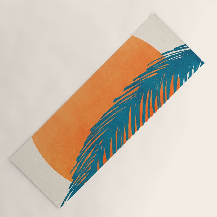 Palms and Sun - Retro Tropical Sunset Yoga Mat Gallery Image 1