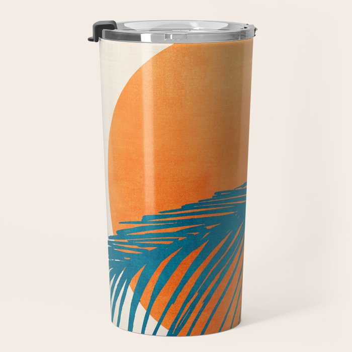 Palms and Sun - Retro Tropical Sunset Travel Mug Gallery Image 3