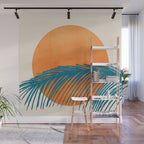 Palms and Sun - Retro Tropical Sunset Wall Mural Gallery Image 1